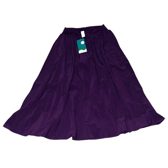 Halara Breezeful Crossover High Waisted 2-in-1 Midi Flare Skirt sz Small Burgund - Picture 7 of 16